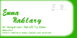 emma maklary business card